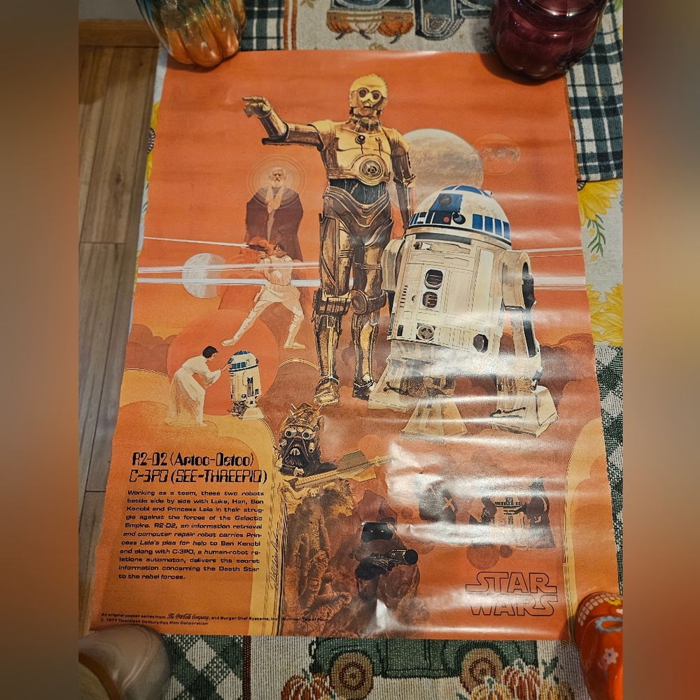 Original R2-D2 / C-3PO Poster - STAR WARS BURGER KING COCA-COLA (1977)